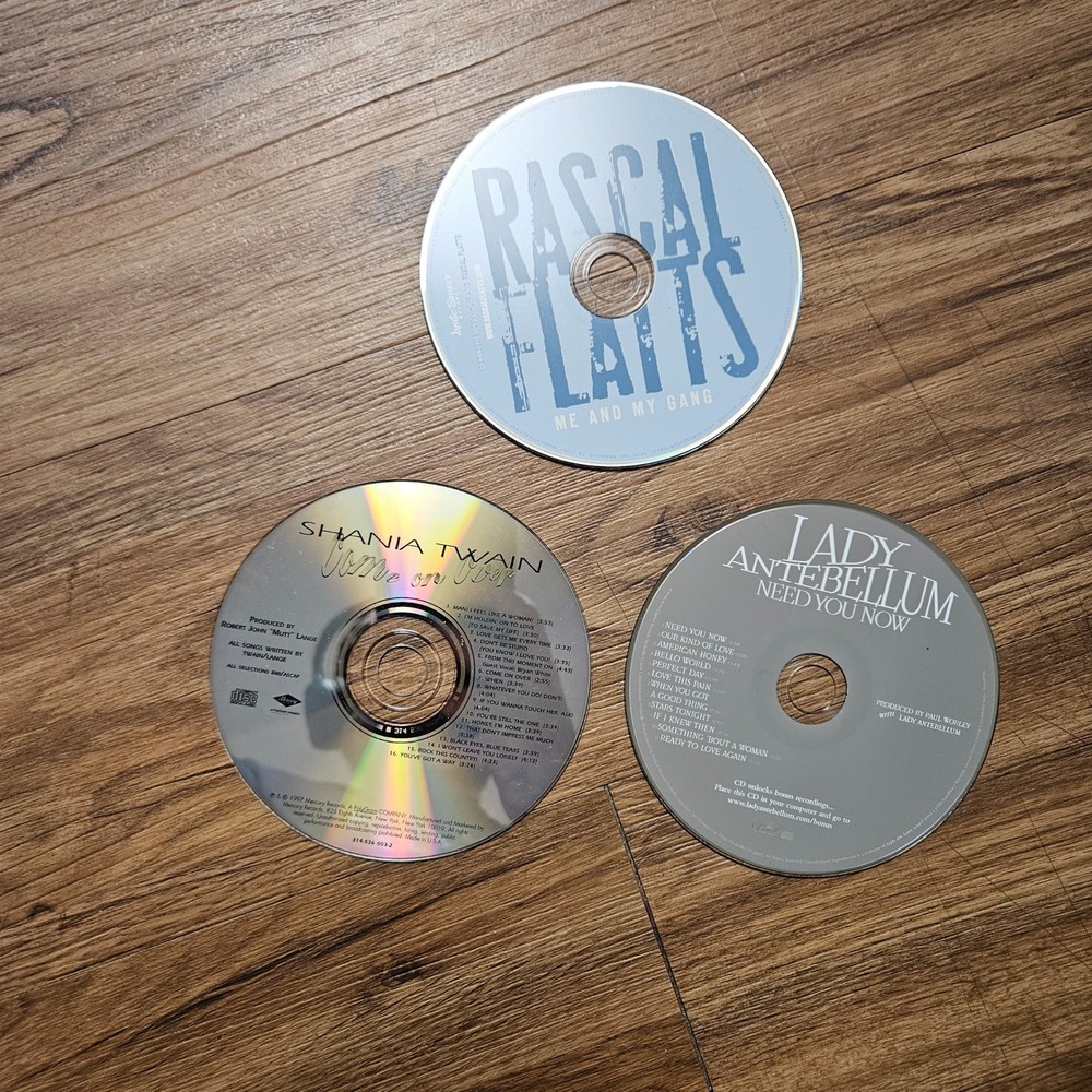 Lot of 3 Country CDs Shania Twain Come On Over Rascal Flatts Lady Antebellum